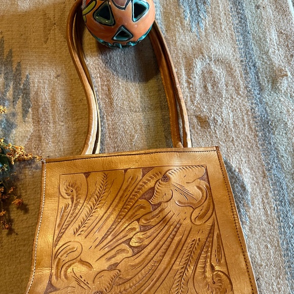 Classic Western Tooled Leather handbag by Force Ten EUC - Picture 7 of 13